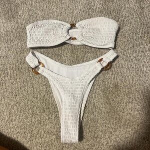 white ribbed bikini